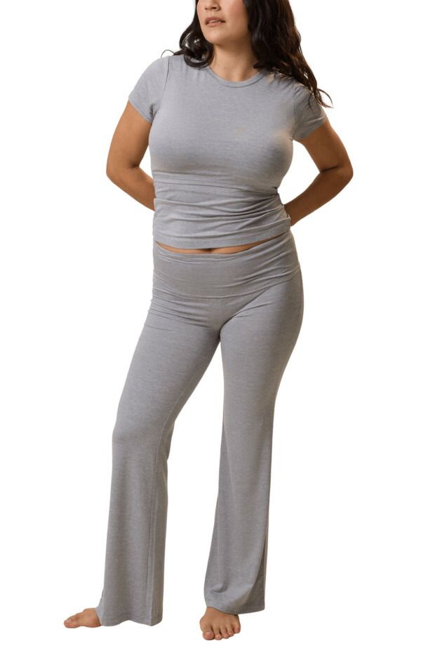 キンドリッド ブレイブリー レディース アンダーウェア ナイトウェア マタニティ Kindred Bravely The Sunday Maternity Nursing Pajama Set Grey Heather グレー