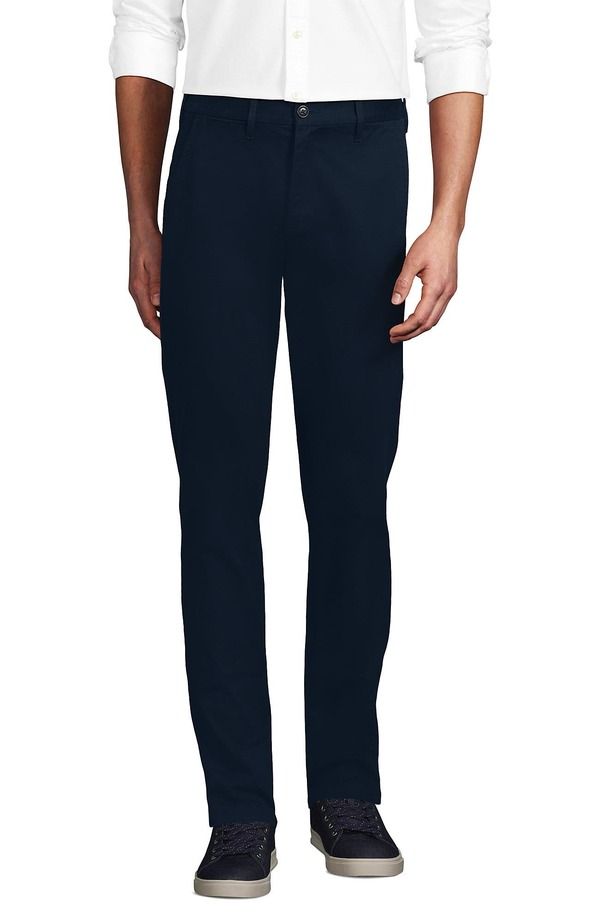 ランズエンド メンズ ボトムス カジュアルパンツ スリムフィット Lands End Travel Kit Slim Fit Chino Pant Radiant Navy ネイビー