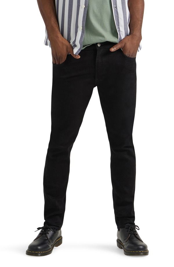 リー メンズ ボトムス デニムパンツ ストレート ジーンズ Lee Rider Stretch Slim Straight Leg Jeans Clean Black ブラック