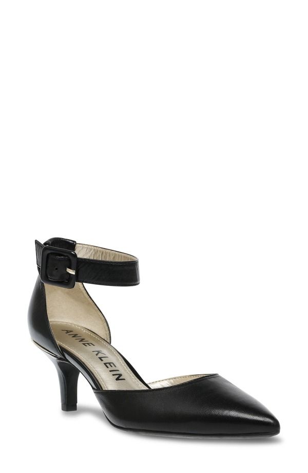 アンクライン レディース シューズ ヒール アンクル Anne Klein Fabulist Ankle Strapump Black Leather ブラック 19,156円