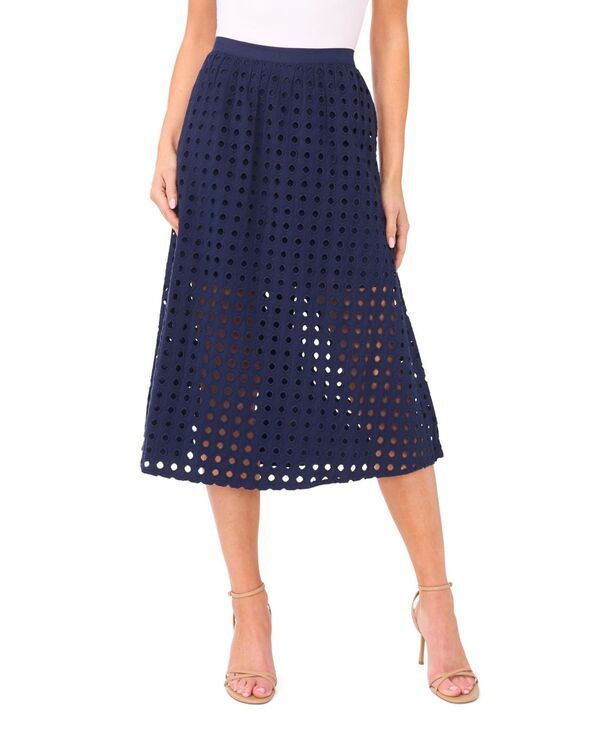 【送料無料】 セセ レディース スカート ボトムス Womens Circle Eyelet Midi Skirt Classic Navy