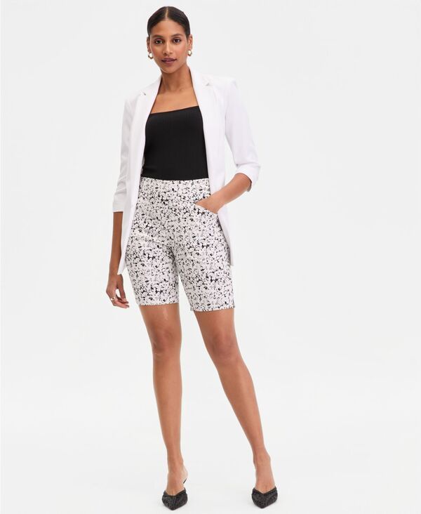 【送料無料】 アイエヌシー インターナショナル コンセプト レディース ハーフパンツ・ショーツ ボトムス Womens Mid Rise PullOn Bermuda Shorts Stella Texture