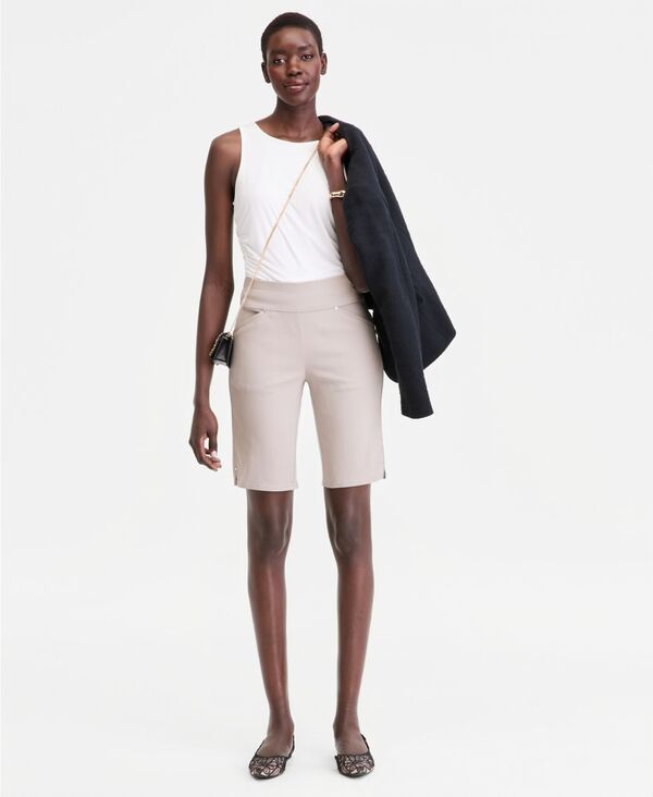 【送料無料】 アイエヌシー インターナショナル コンセプト レディース ハーフパンツ・ショーツ ボトムス Womens Mid Rise PullOn Bermuda Shorts Summer Straw