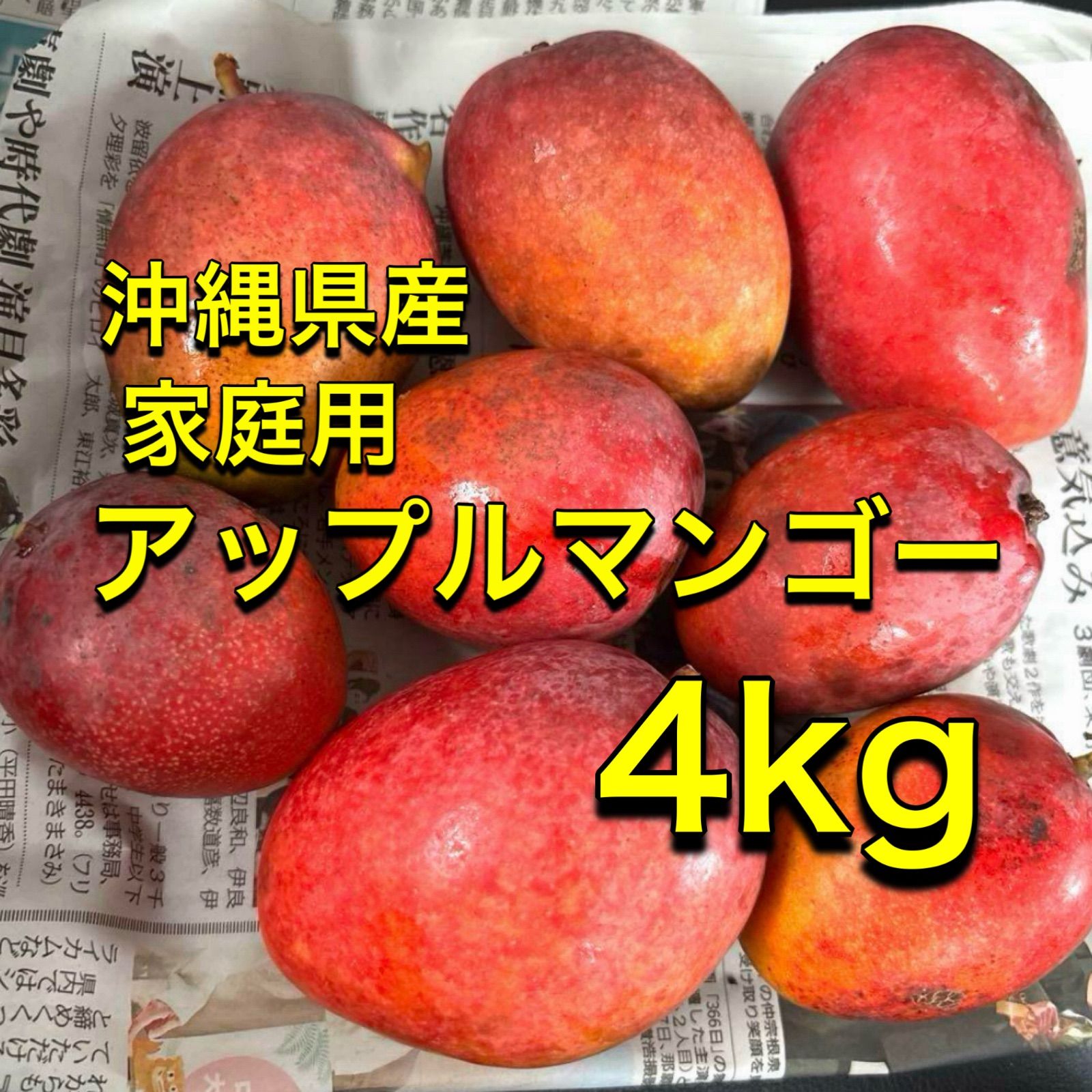 沖縄県産 アップルマンゴー アーウィン種 箱なし4kg 家庭用 常温便