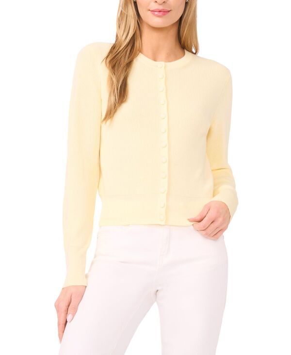 【送料無料】 セセ レディース ニット・セーター アウター Womens Crewneck LongSleeve Cardigan Lemon Drop