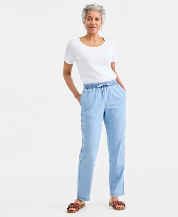 【送料無料】 スタイルアンドコー レディース カジュアルパンツ ボトムス Womens Twill StraightLeg PullOn Pants Anna Wash