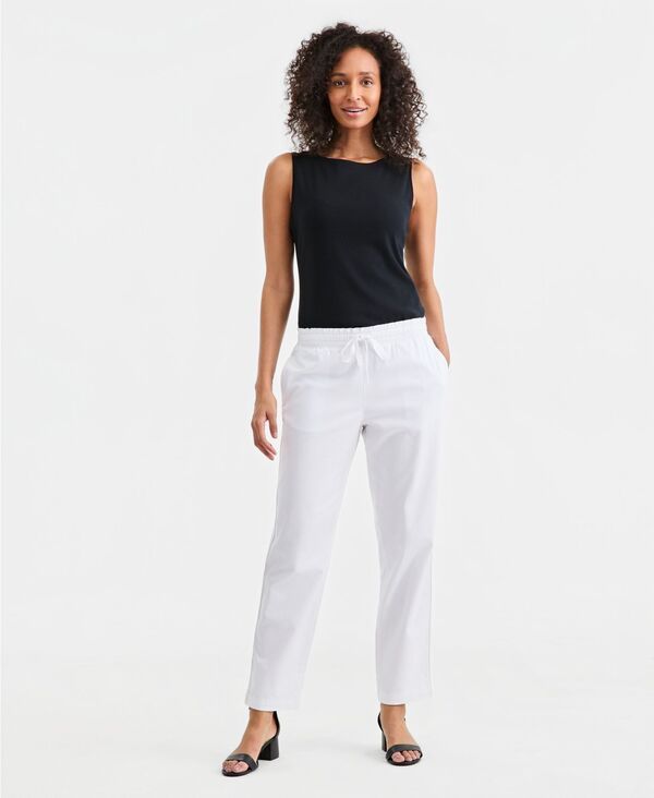 【送料無料】 スタイルアンドコー レディース カジュアルパンツ ボトムス Womens Twill StraightLeg PullOn Pants Bright White