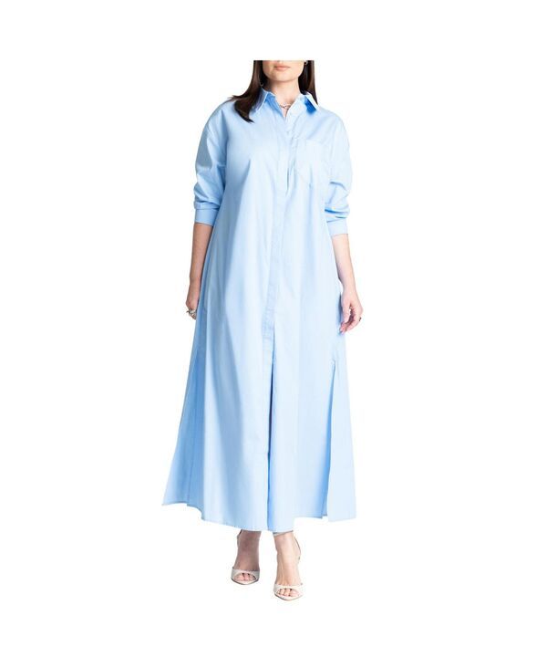 【送料無料】 エロクイ レディース ワンピース トップス Womens Collared Maxi Shirt Dress Open air