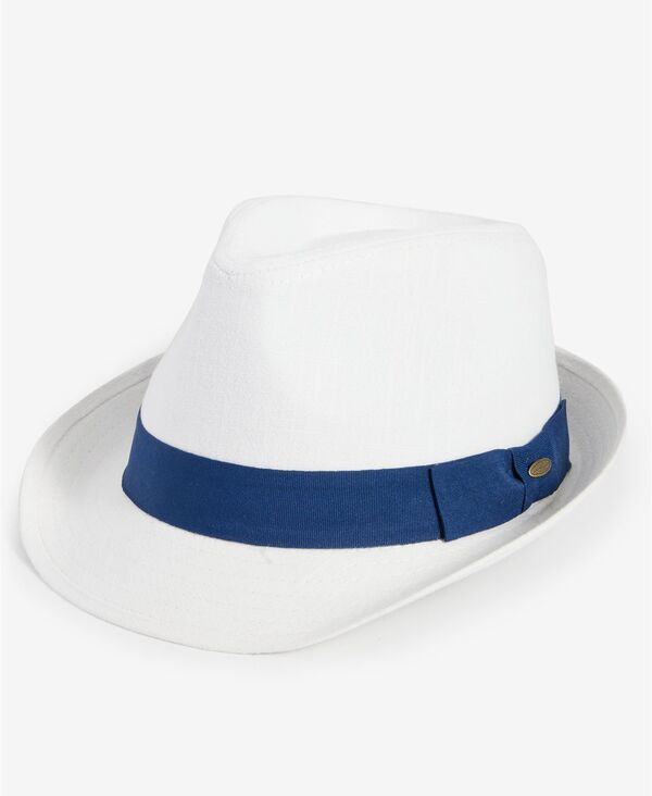 【送料無料】 スカラ メンズ 帽子 アクセサリー Mens Linen Fedora Hat White