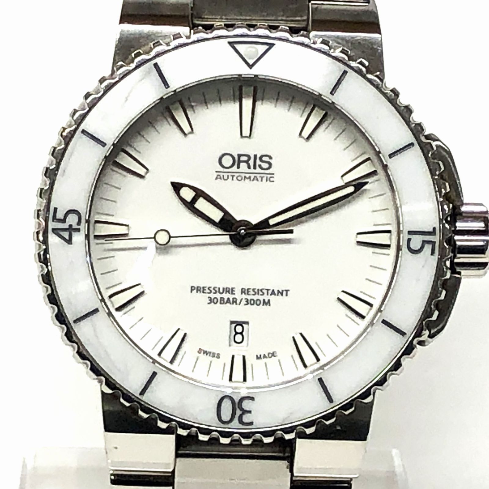m001 T2 オリス ORIS 7653 アクイス デイト メンズ 自動巻き 腕時計 