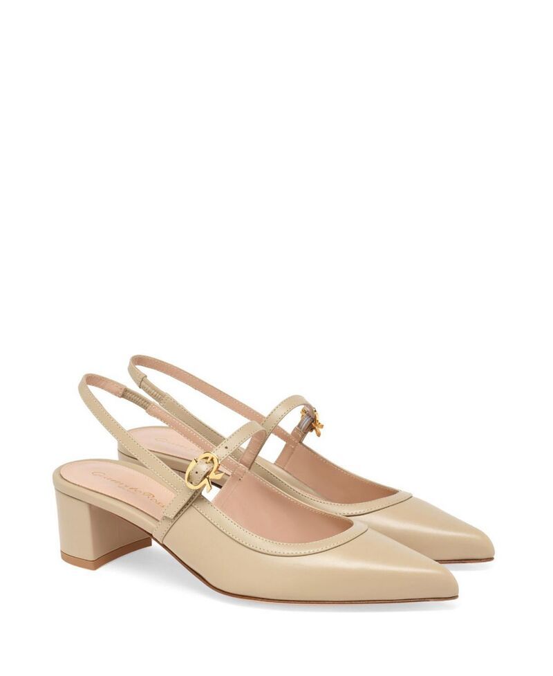 ジャンヴィト ロッシ レディース シューズ パンプス Gianvito Rossi Womens Allette Slingback Pumps Beige Overflow Leather ベージュ