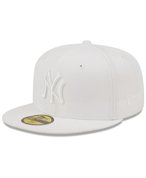 【送料無料】 ニューエラ メンズ 帽子 アクセサリー Mens New York Yankees White on White 59FIFTY Fitted Hat White