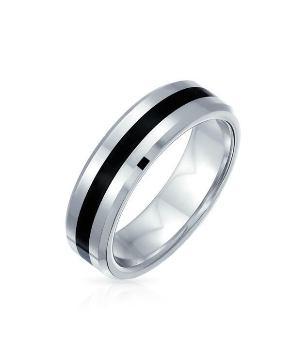 【送料無料】 ブリング レディース リング アクセサリー Black Silver Two Tone Stripe Couples Titanium Band Rings Comfort Fit Silver black