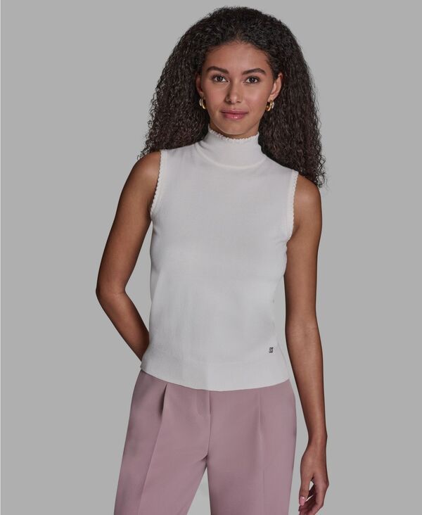 【送料無料】 ビーシビージー レディース タンクトップ トップス Womens Mock Neck Sleeveless Tank Top Whisper White