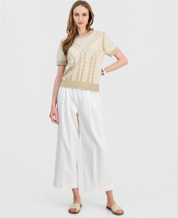 【送料無料】 ナウティカ レディース カジュアルパンツ ボトムス Jeans Womens Pleated Twill WideLeg Pants Bright White