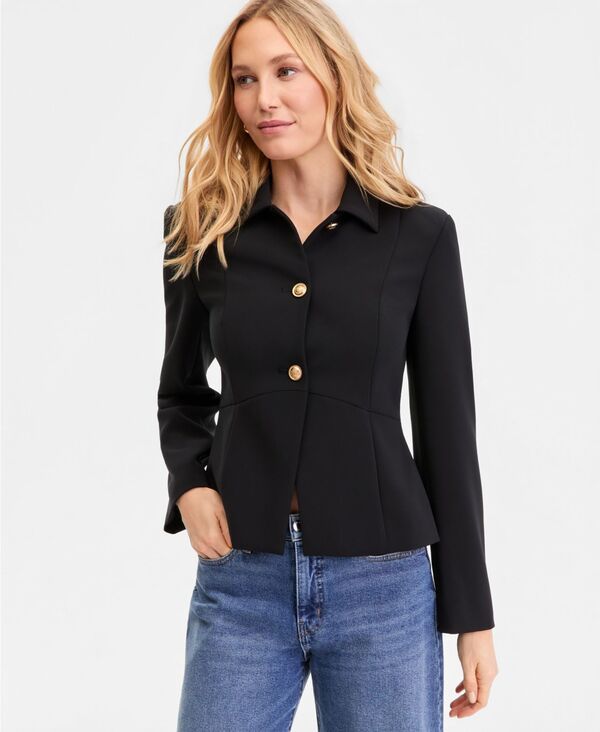 【送料無料】 アイエヌシー インターナショナル コンセプト レディース ジャケット・ブルゾン ブレザー アウター Womens Fitted Blazer Deep Black