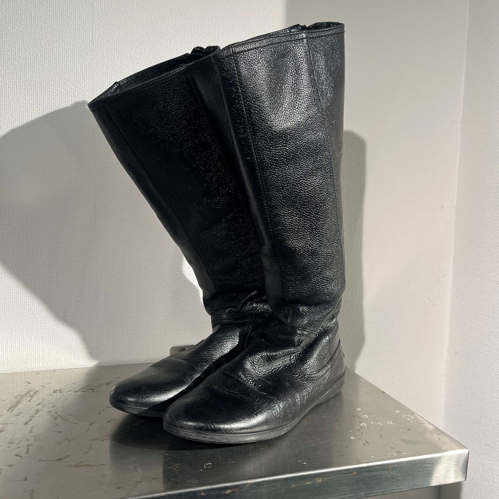 GUCCI グッチ Leather Long Boots レザーロングブーツ ブラック size:34【表参道B02】