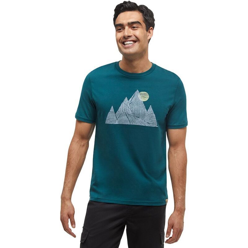 テンツリー メンズ トップス Tシャツ Tentree Mountain Peak Classic TShirt Mens JasperBlue Haze ブルー