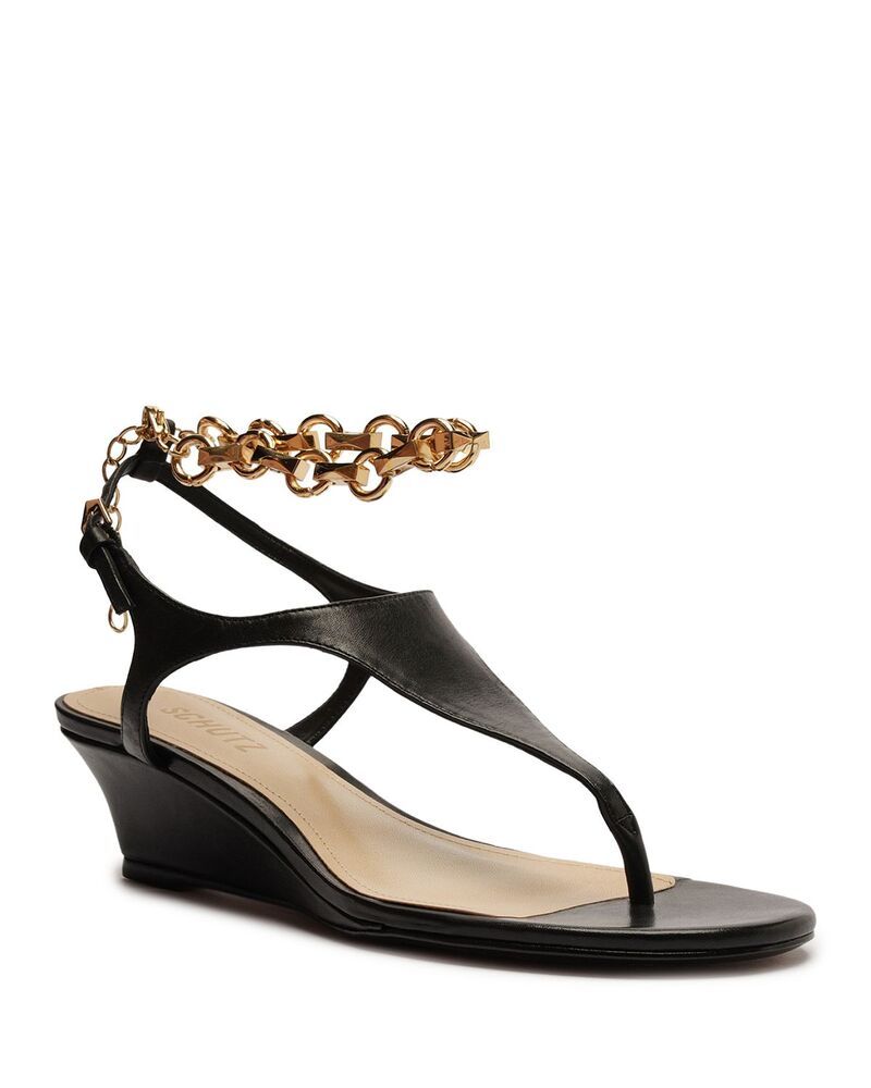 シュッツ レディース シューズ サンダル レザー SCHUTZ Womens Lys Leather Wedge Sandals Black ブラック 38,220円
