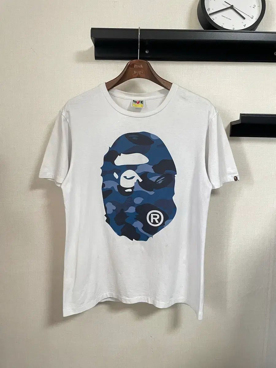 A BATHING APE アベイシングエイプ ブルー カモフラージュ 半袖Tシャツ L