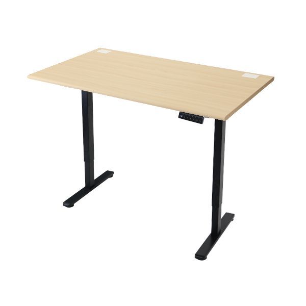 昇降デスク 電動 エコノミーモデル PSE適合 120cm 1200mm 耐荷重約70kg(脚部) スタンディングデスク 上下昇降 デスク 高さ調整 エルゴノミクス 昇降式デスク 昇降テーブル 9f (天板:120,ナチュラル)(脚色:ブラック)