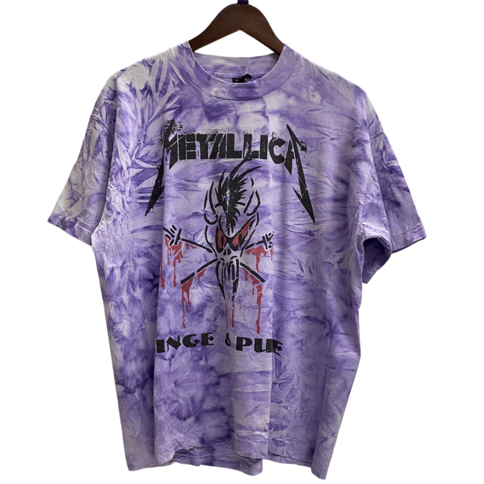 バンド band 90's USA製 METALLICA 1994 Binge & Purge タイダイ Tシャツ パープル XLサイズ 201MT-5966 VB
