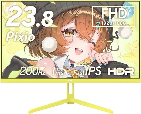 【美品】Pixio PX248WAVEYL ゲーミングモニター 23.8インチ イエロー