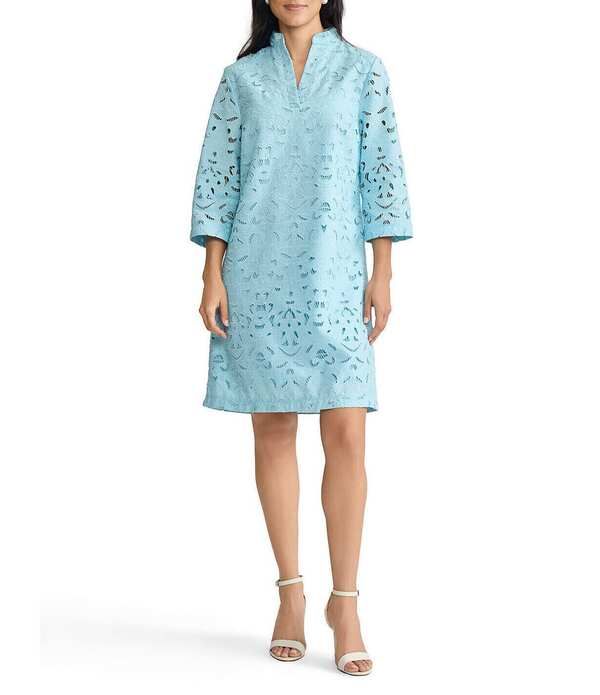 ミンウォン レディース トップス ワンピース Vネック ミディ 刺繍 Ming Wang Embroidered Stitch Stand VNeck 34 Sleeve Midi Dresserene