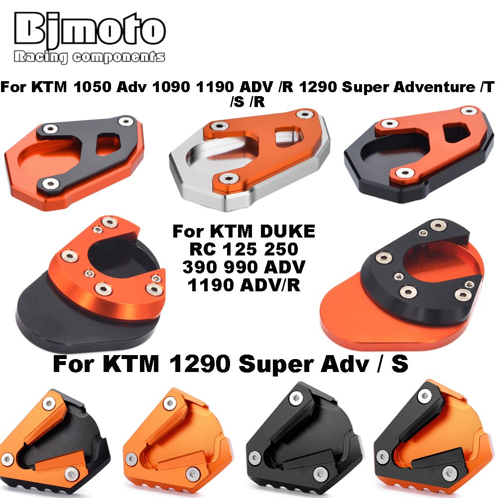 オートバイサイドスタンド拡大パッドプレート KT&M DUKE RC 125 250 390 990 1050 1090 1190 ADV 1290 キックスタ
