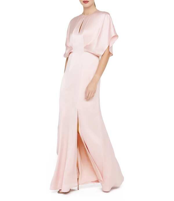 ケイ アンジャー レディース トップス ワンピース サテン Kay Unger Lennox Satin Dolman Sleeve Keyhole Neck Gown Tea Rose