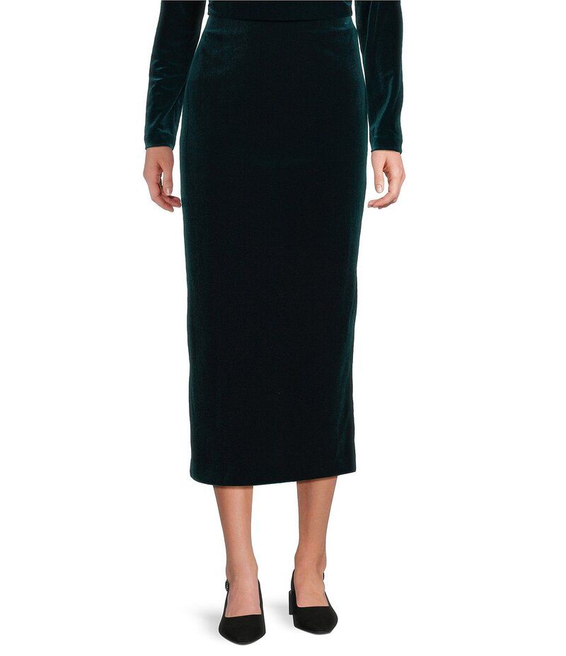 アレックスマリー レディース ボトムス スカート ミディ ベルベット Alex Marie Coordinating Rita Tricot Lycra Velvet Midi Skirt Emerald エメラルド