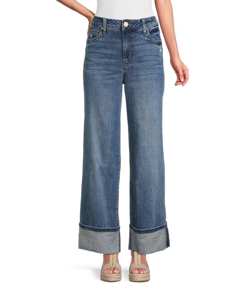 カットフロムザクロス レディース ボトムス デニムパンツ ワイドレッグ ジーンズ KUT from the Kloth Meg High Rise Wide Leg Cuffed Hem Jeans Incontrovertible