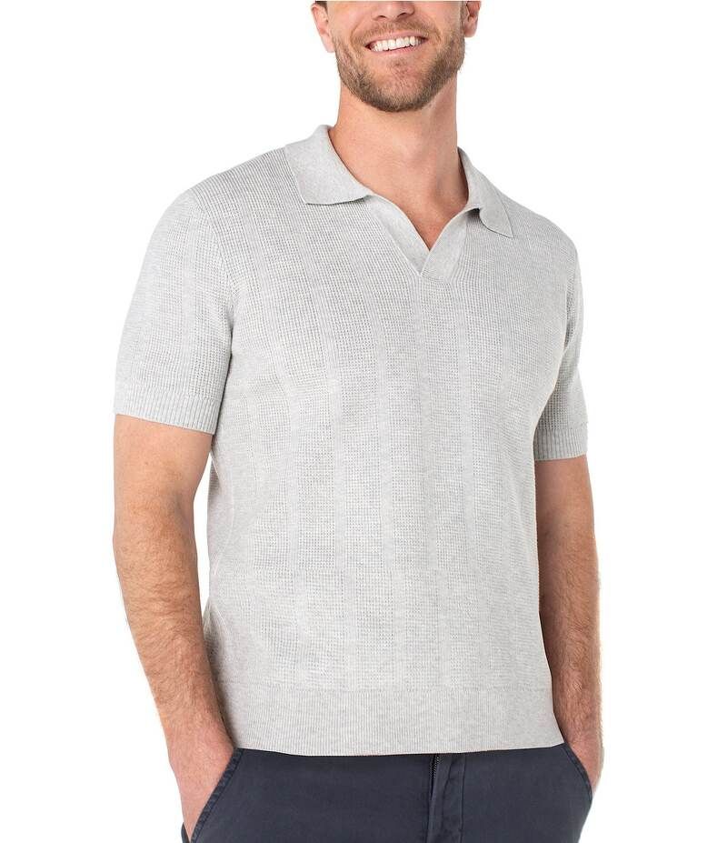 リヴァプール ロサンゼルス メンズ トップス シャツ ポロシャツ セーター ニット Liverpool Los Angeles Johnny Collar Short Sleeve Sweater Knit Polo Shirt Light Heather G