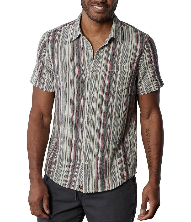 ノーマルブランド メンズ トップス シャツ The Normal Brand Freshwater Stripe Short Sleeve Woven Shirt Americana ストライプ