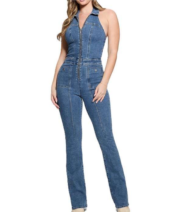 ゲス レディース トップス ジャンプスーツ ホルター Guess Mia Halter Jumpsuit Pixie Blue ブルー