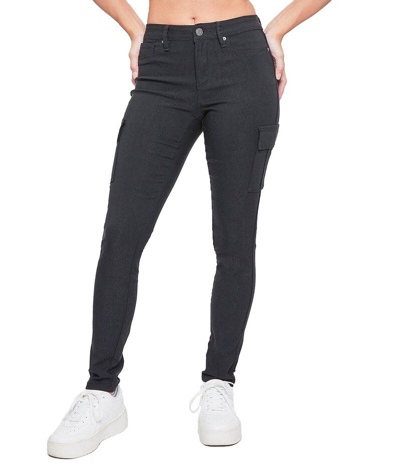 YMI ジーンズ レディース ボトムス デニムパンツ ジーンズ YMI Jeanswear Mid Rise Hyperstretch Skinny Cargo Jeans Black ブラック