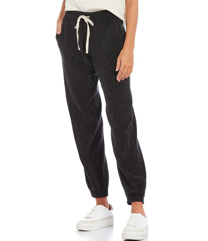 リップカール レディース ボトムス カジュアルパンツ リラックスフィット パンツ Rip Curl Classic Surf Relaxed Fit Textured Canvas Jogger Pants Black ブラック