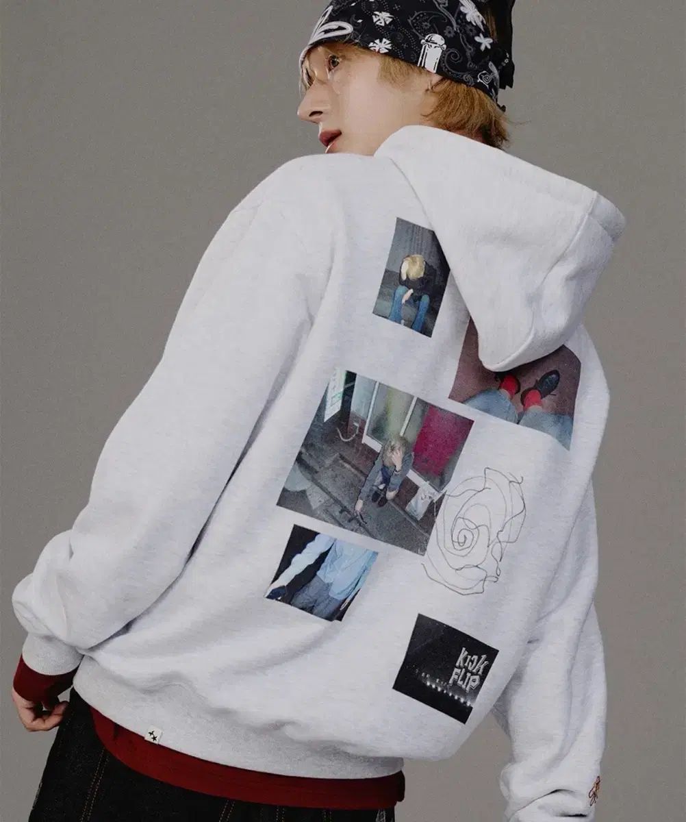 キックフリップ童話カビシ フードTシャツ Sサイズ ライトグレー 出品