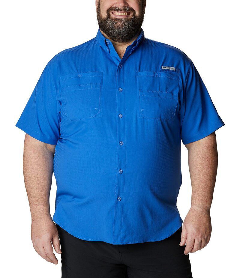 コロンビア メンズ トップス シャツ トール 半袖 Columbia PFG Big Tall Tamiami II ShortSleeve Solid Shirt Vivid Blue ブルー