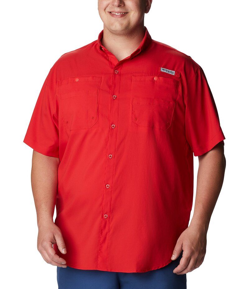 コロンビア メンズ トップス シャツ トール 半袖 Columbia PFG Big Tall Tamiami II ShortSleeve Solid Shirt Red Spark レッド