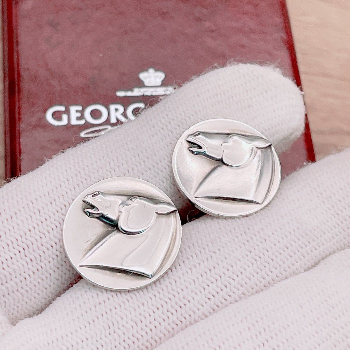 ◇ジョージジェンセン◇GEORG JENSEN カフス Ag925 63 馬 ホース