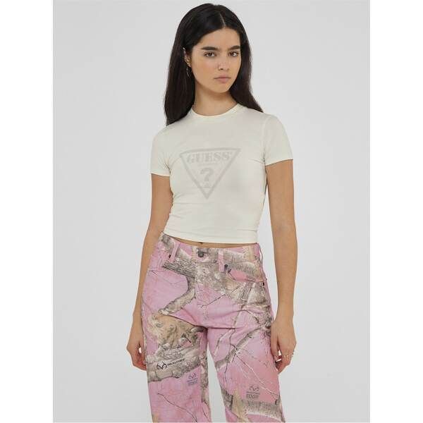 ゲス レディース トップス Tシャツ Guess Tri Baby Tee Ld44 Sandy Shore Mlt