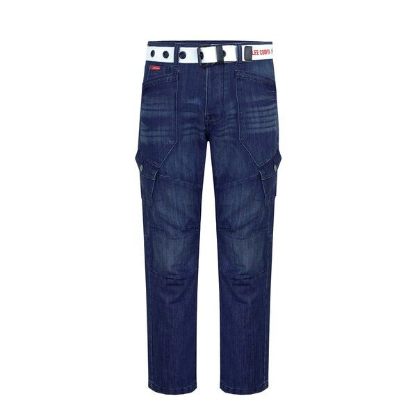 レークーパー メンズ ボトムス デニムパンツ Lee Cooper Belted Cargo Sn51 Dark Wash