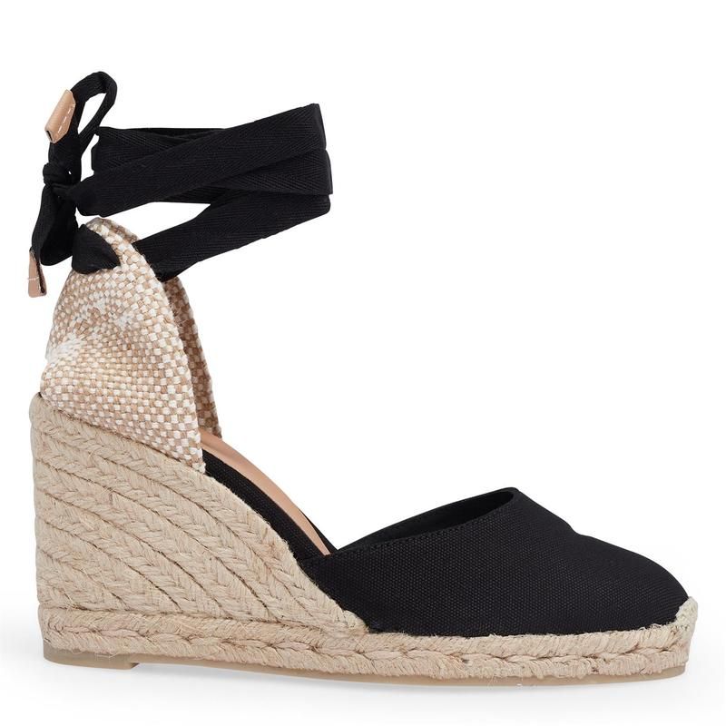 カスタ ニエール レディース シューズ サンダル Castaner Carina Wedge Sandals Black 100 ブラック