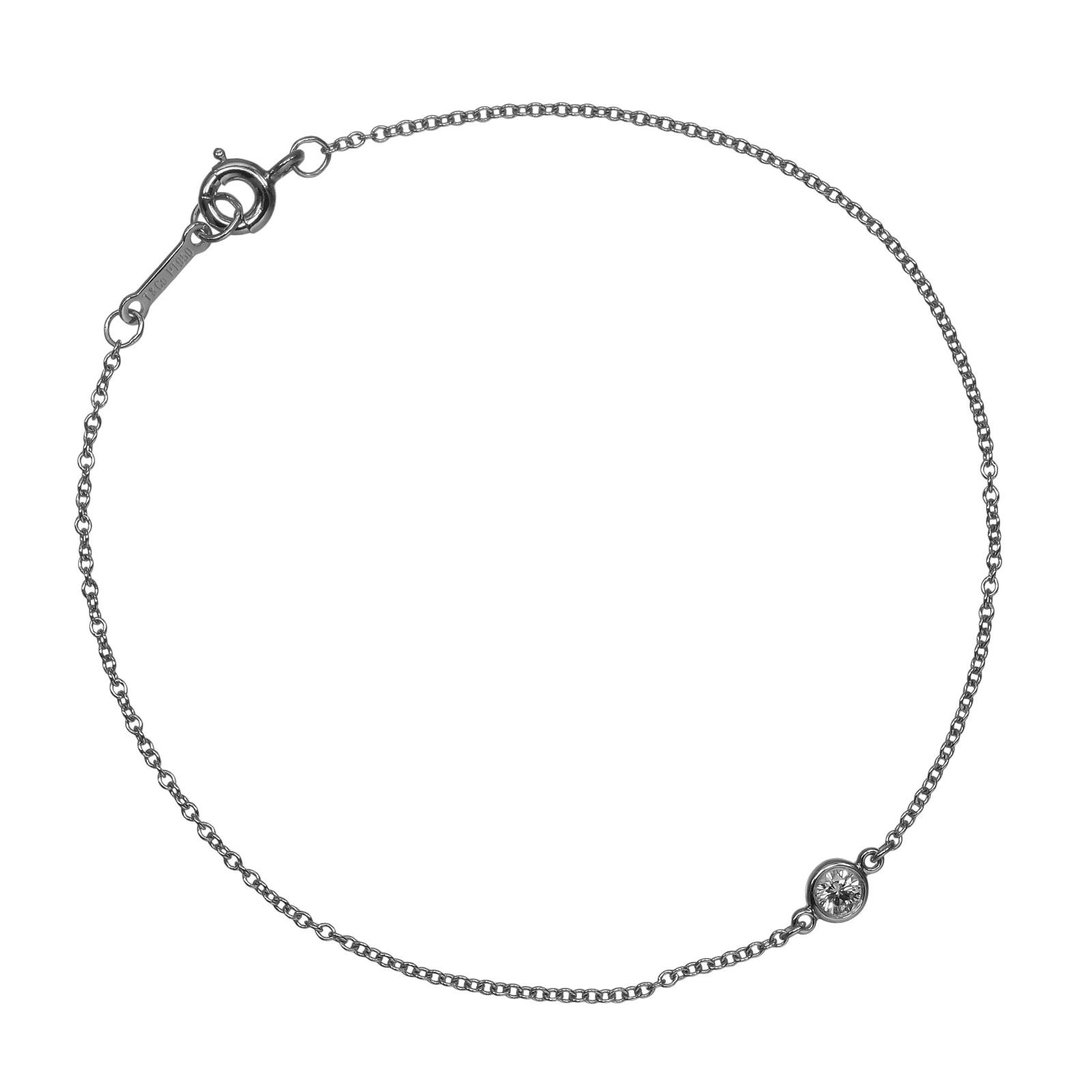 【TIFFANY&Co.】ティファニー バイザヤード トップ幅4mm Pt950プラチナ×ダイヤモンド レディース 1.2g ブレスレット