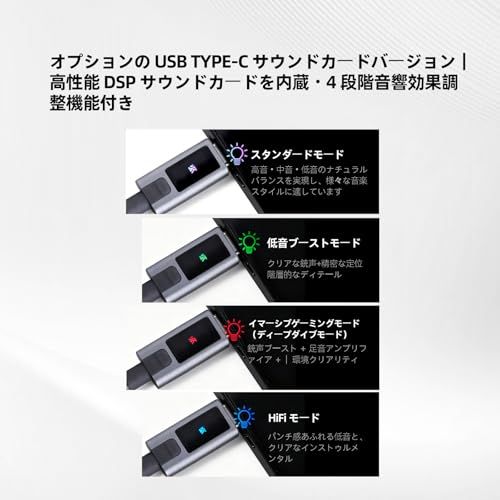 KZA COUSTICS Duonic ハイブリッドドライバーHiFiイヤホン、TriFlux平面磁気＆ダイナミック複合ドライバー、4段階チューニングモード、HDデュアルマイク、着脱式ケーブル、音楽とゲーム用 3.5MM/USB Type-Cインイヤーモニター