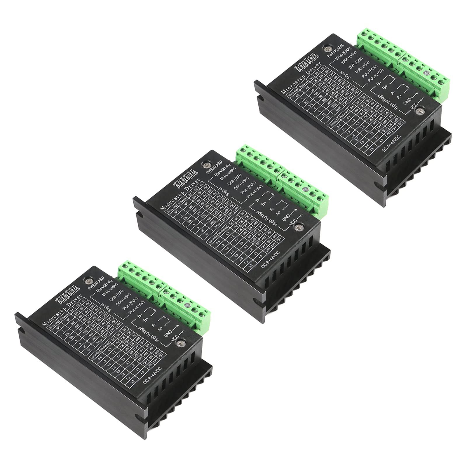 TB6600 ステッピングモータードライバー 4A 9-42V Nema 17 ステッピングモータードライバー CNCコントローラー 単軸ハイブリッドステッピングモーター CNC用(3個)