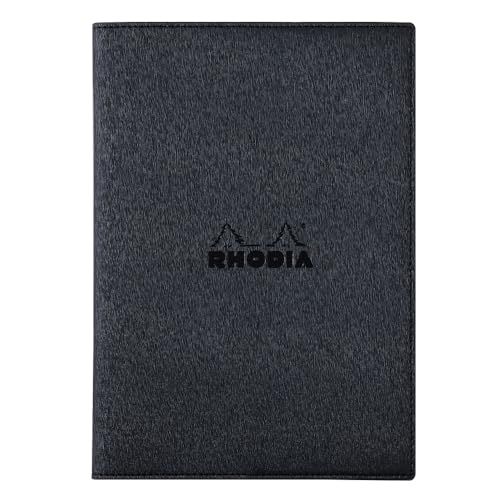 ロディア メタリックPUレザー カバー ブラック (ホチキス留めノート A5 5mm方眼罫 ブラック付き) RHODIA cfmtpuA5bk