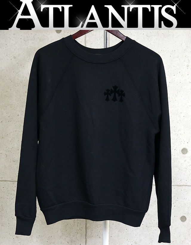 CHROME HEARTS 銀座店 クロムハーツ 新品 レディース 3セメタリークロス CHロゴ クルーネックス 長袖 size:M 黒 【30750】