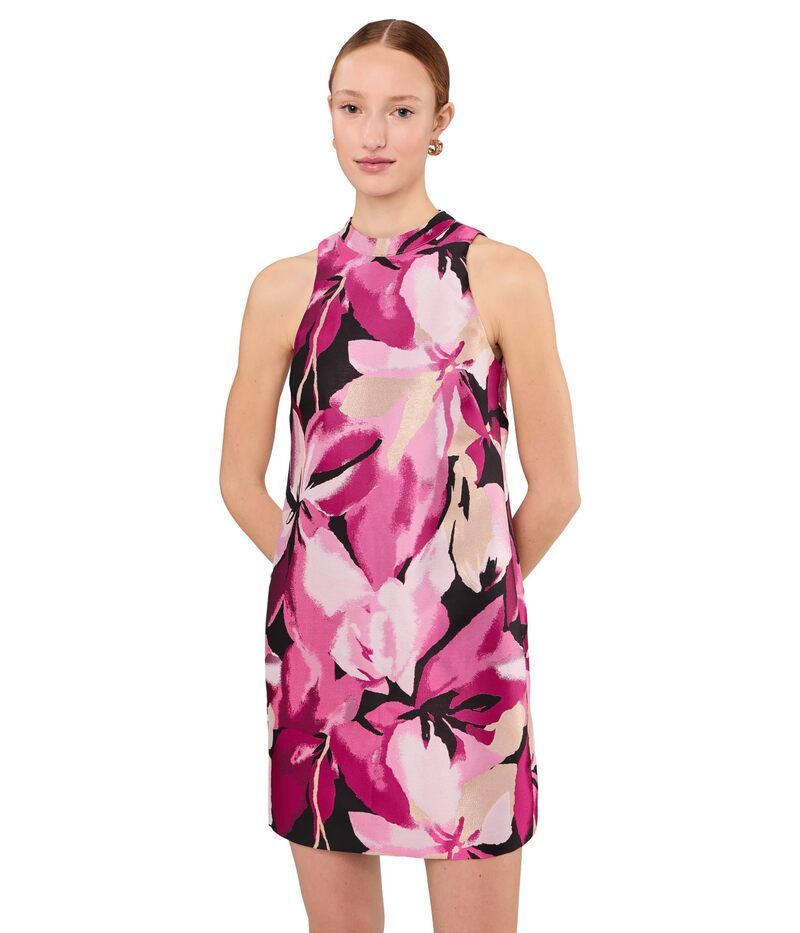 アドリアナ パペル レディース トップス ワンピース A ライン Adrianna Papell ALine Jacquard Short Dress Pink Multi ピンク
